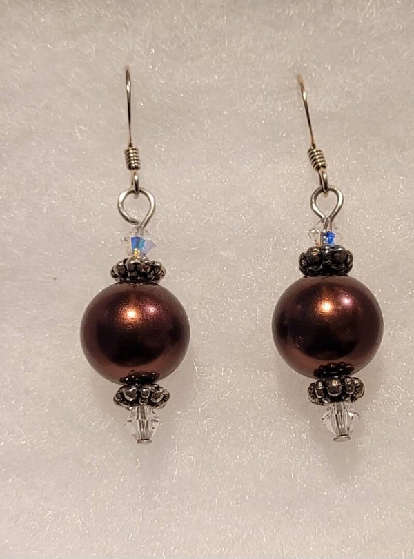 Garnet Pearl Earrings