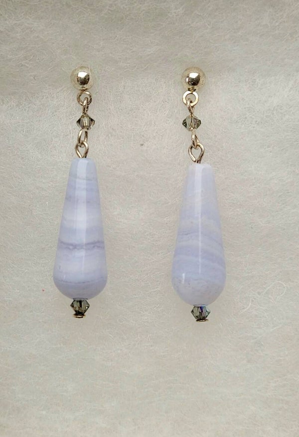 Blue Lace Agate Dangles