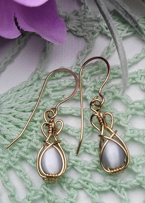 Grey Cat eye Earrings