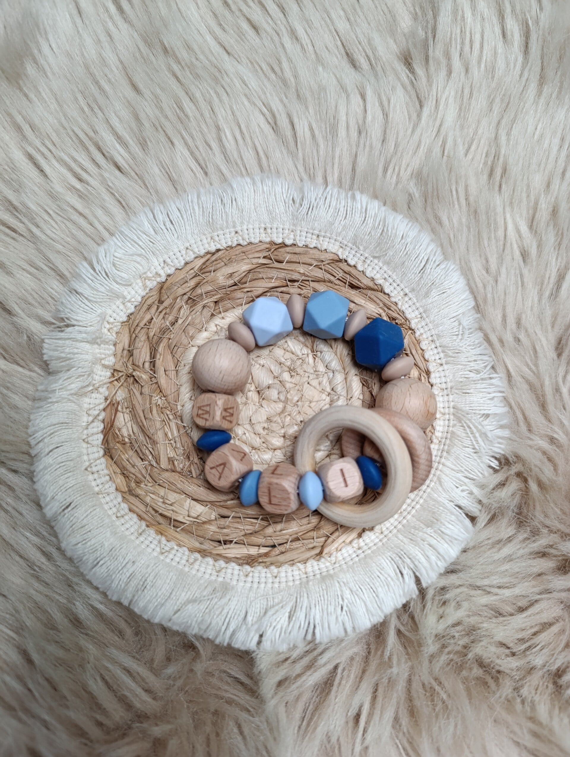 Anneau de dentition bois avec prénom