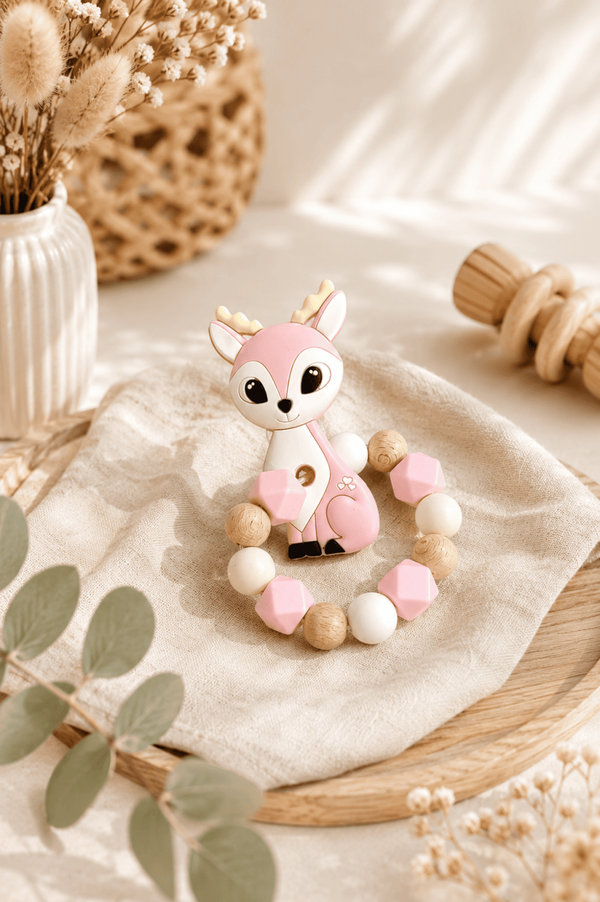 Anneau de dentition renne rose