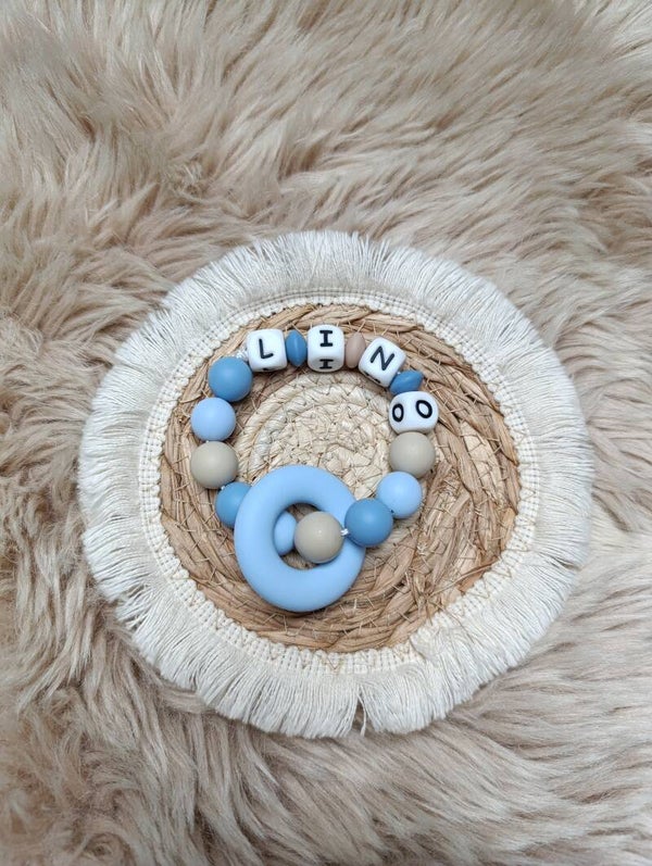 Anneau de dentition silicone avec prénom