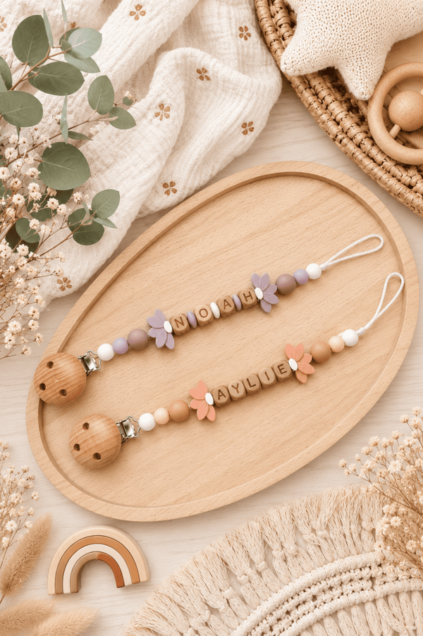 Attache tétine fleur de lotus