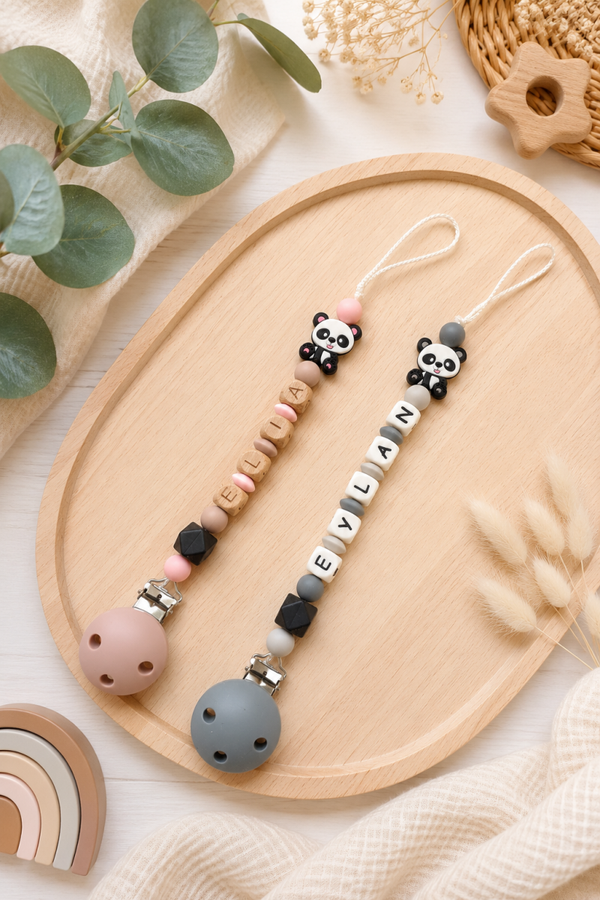 Attache tétine panda