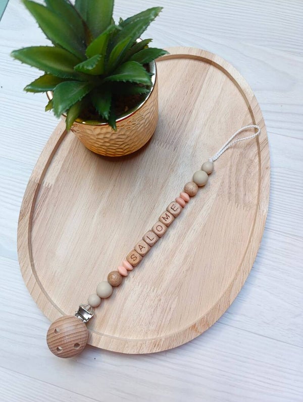 Attache tétine simple bois