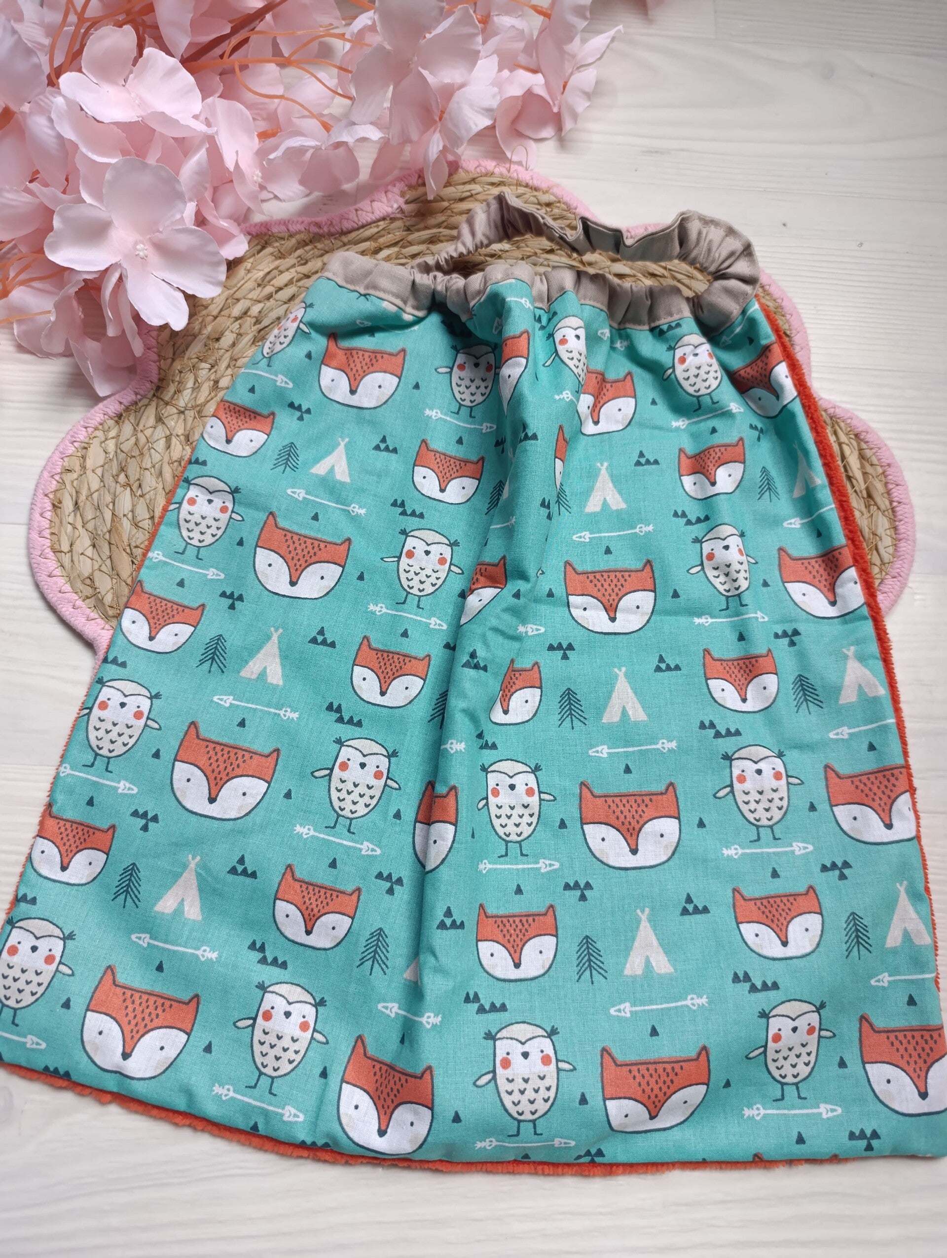 Bavoir renards chouettes