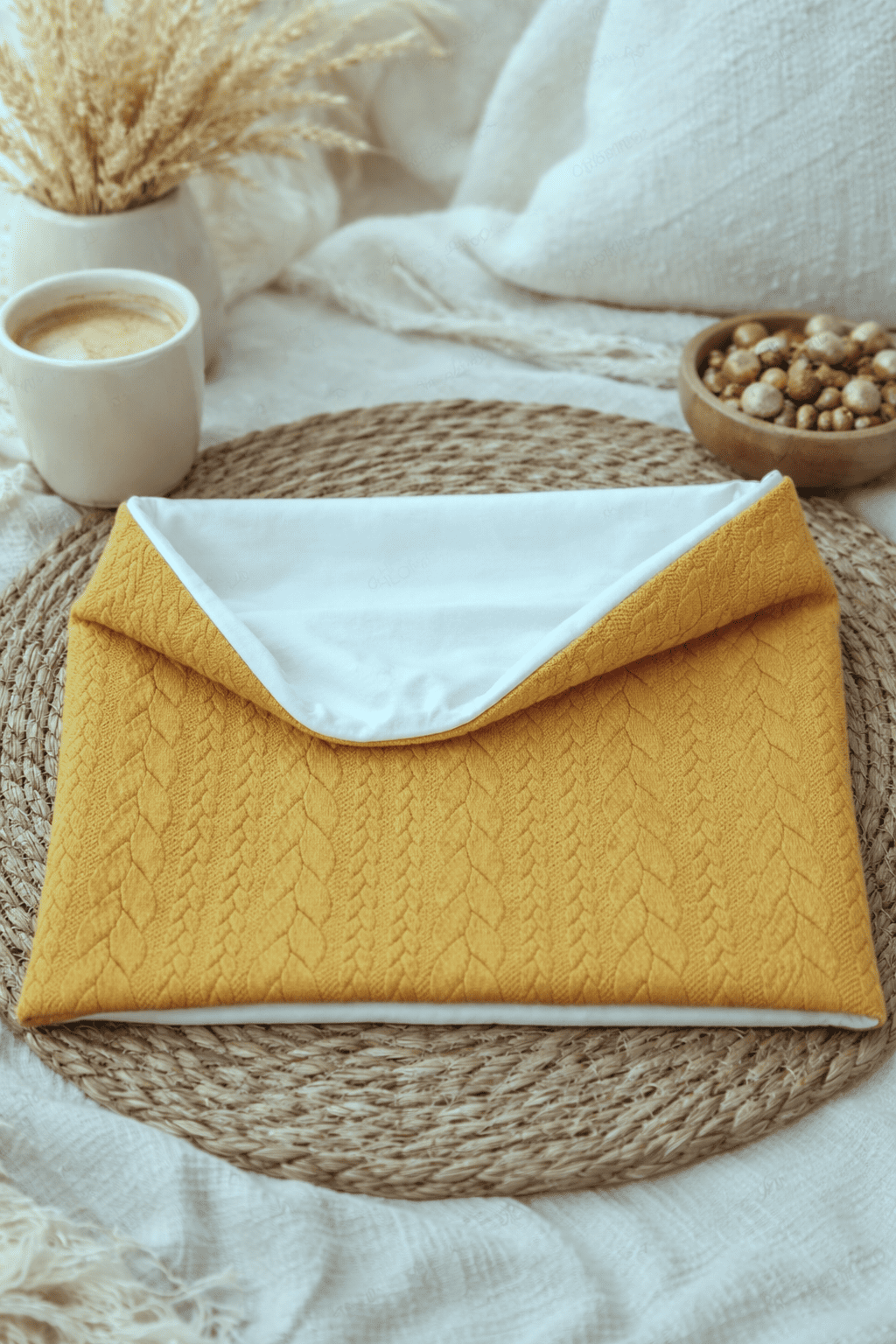 Tour de cou torsades moutarde +12 ANS/ ADULTE