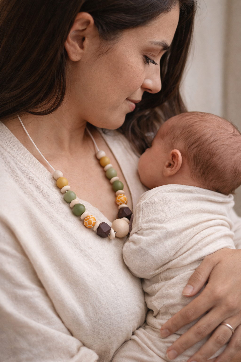 Collier d'allaitement bois/ silicone