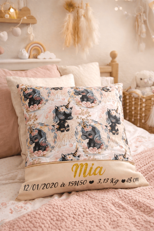 Coussin de naissance personnalisé