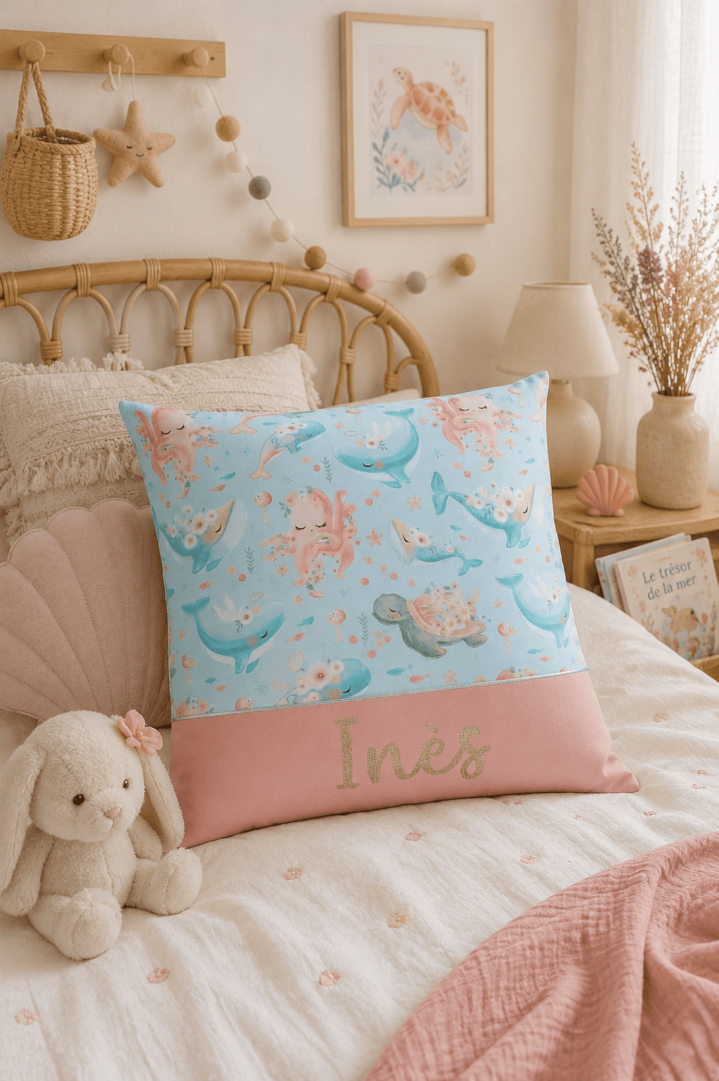 Coussin de naissance animaux de la mer