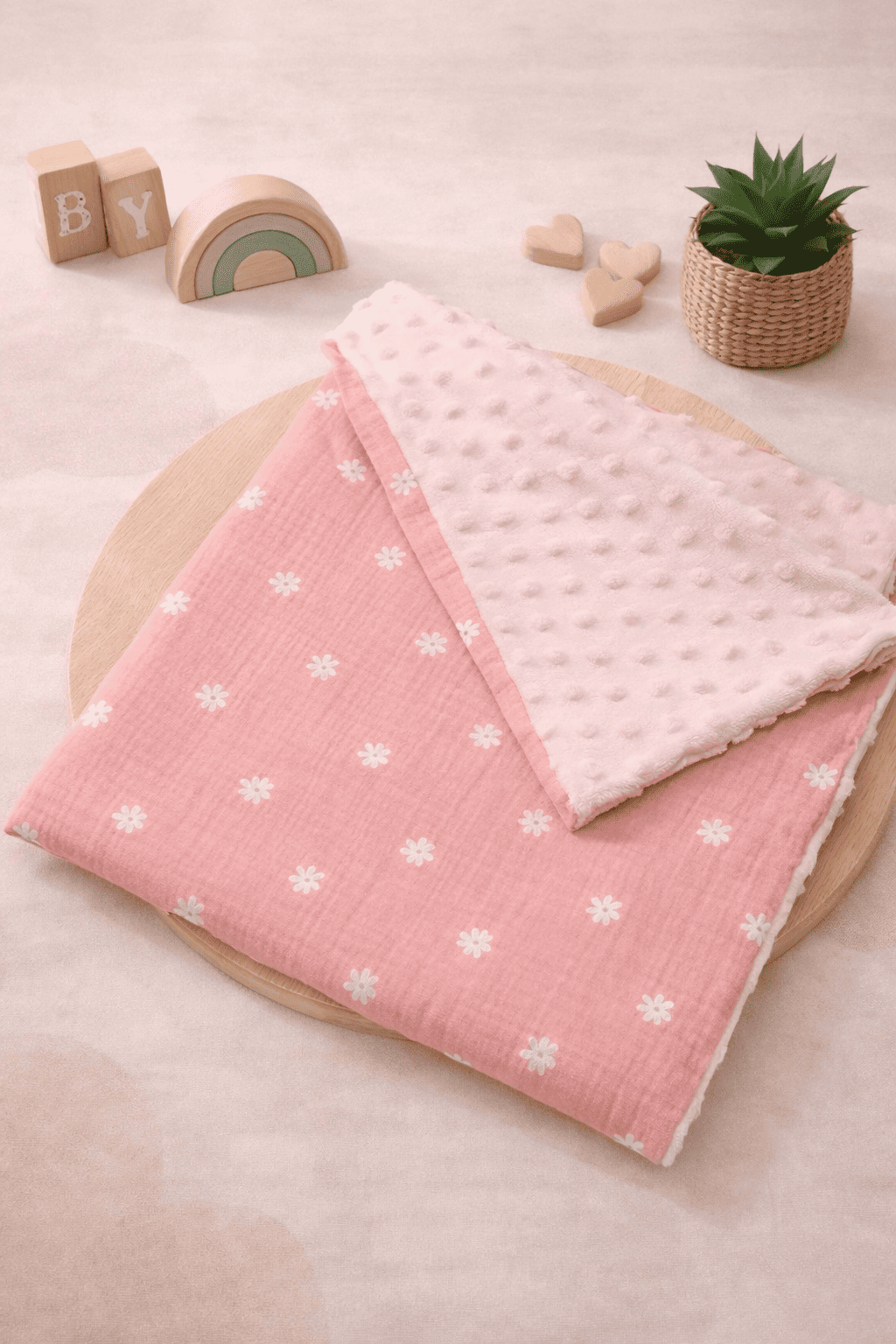 Couverture petit lit marguerites