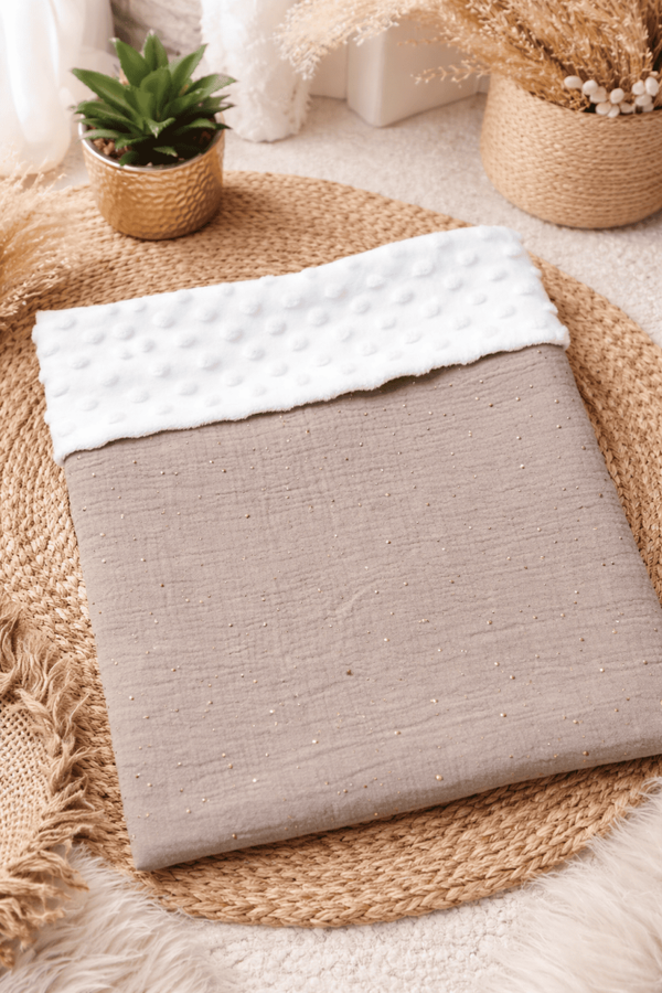 Couverture berceau  taupe glitter