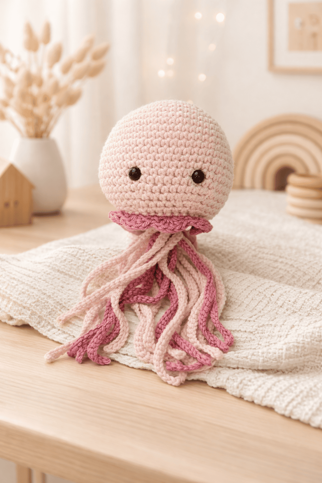 Pieuvre en coton rose