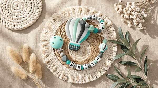 Duo dentition montgolfière vert gris