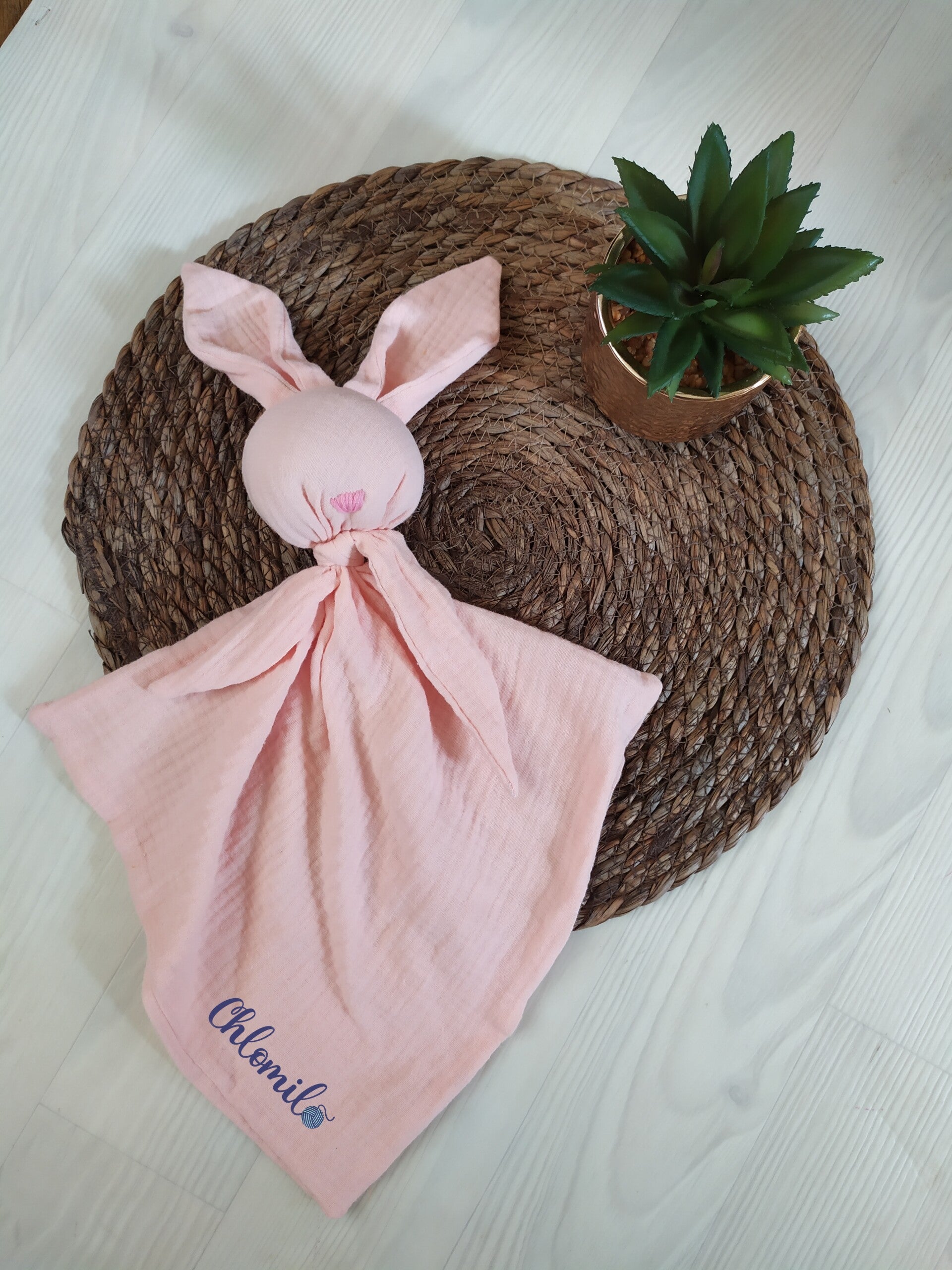 Doudou lange rose clair