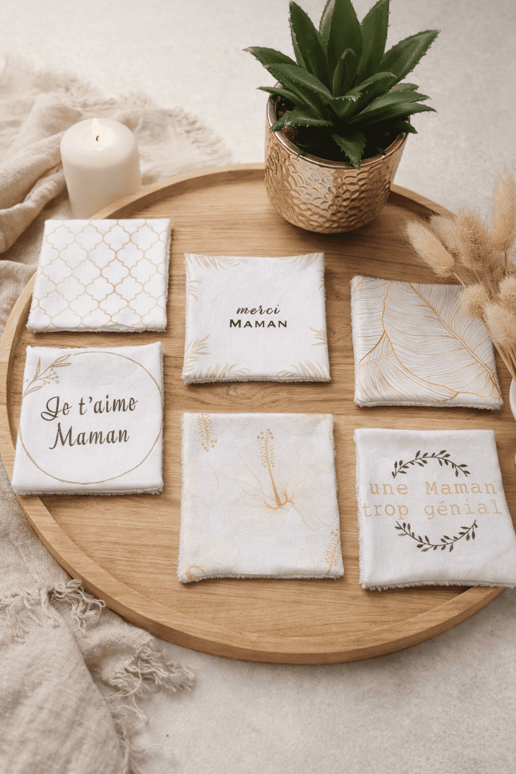 Lot de 6 lingettes Fête des mères