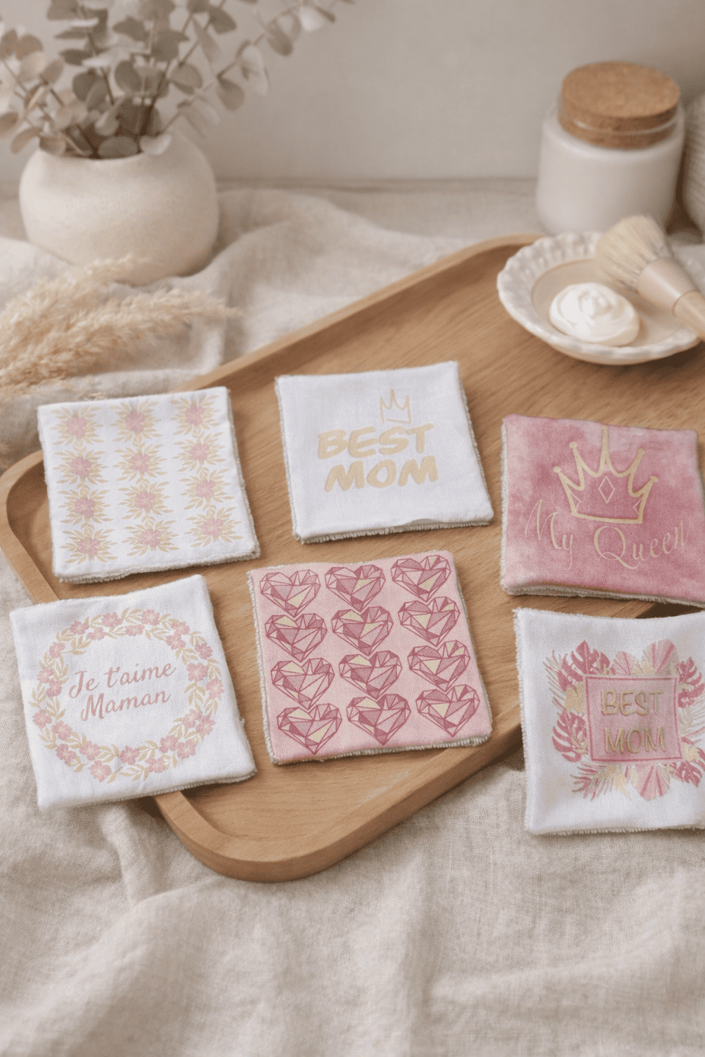 Lot de 6 lingettes Fête des mères