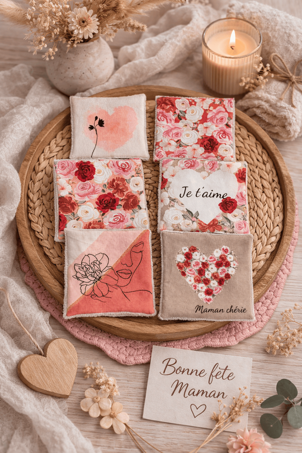 Lot de 6 lingettes Fête des mères
