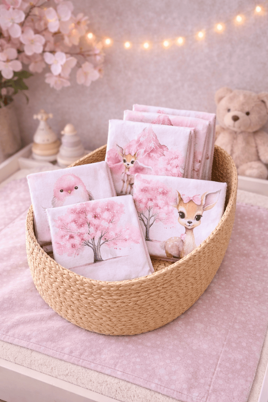 Lot de 7 lingettes biches