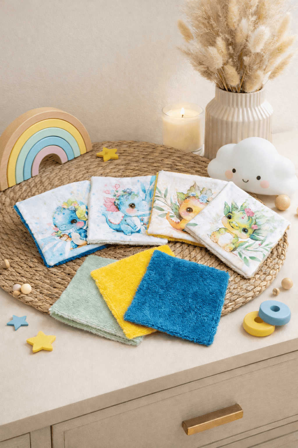 Lot de 7 lingettes dragons