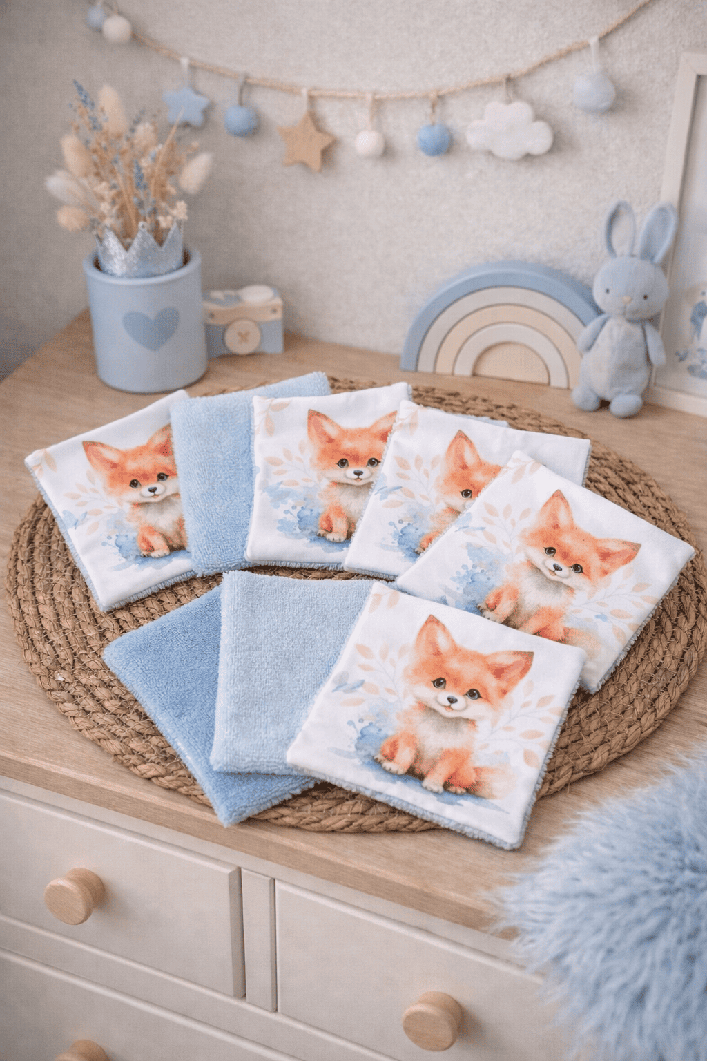 Lot de 7 lingettes renards