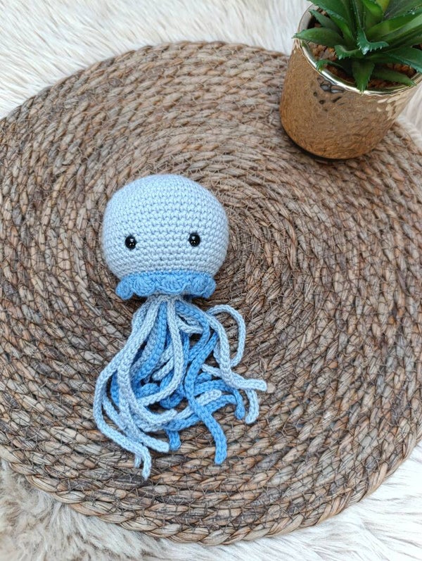 Pieuvre en coton bleue