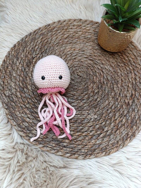 Pieuvre en coton rose