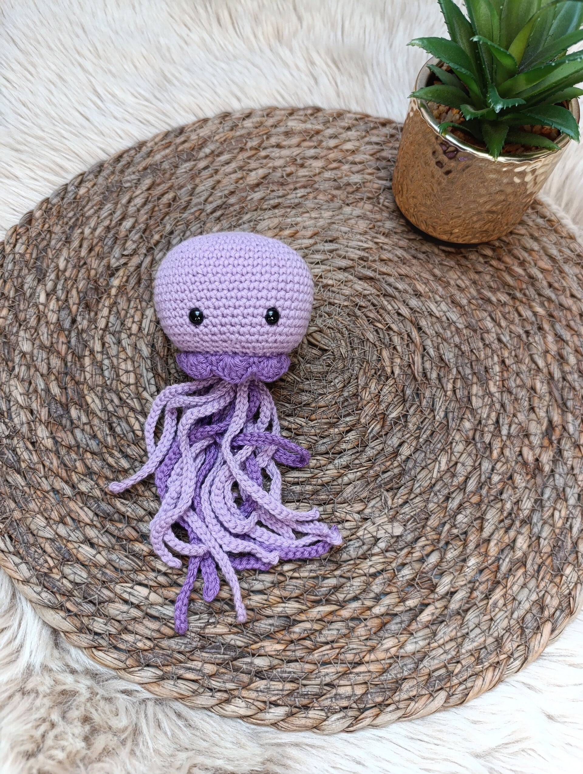 Pieuvre en coton violet