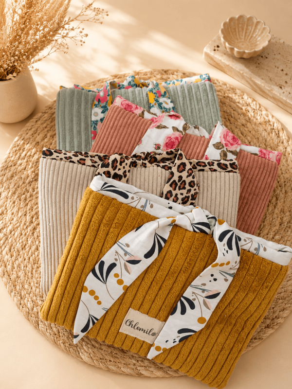Pochettes à livres velours cotelé