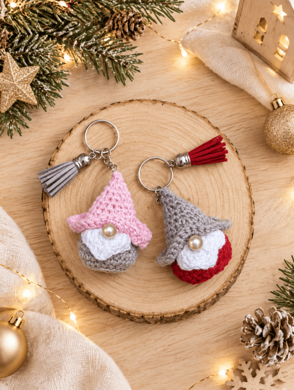 Porte clé gnome crochet