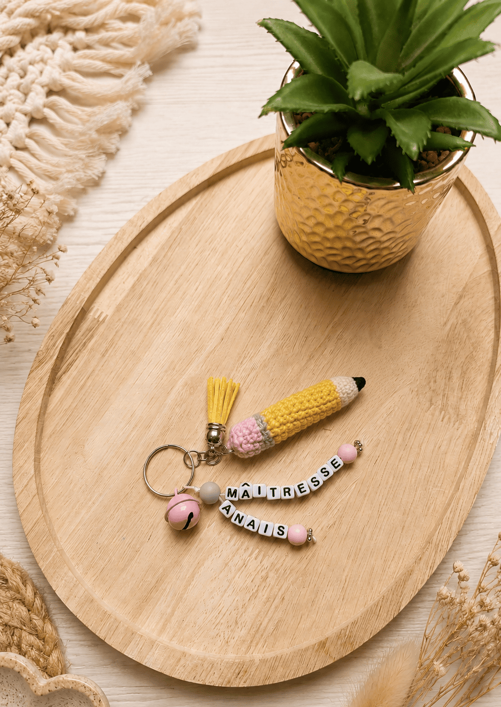 Porte clé crayon crochet
