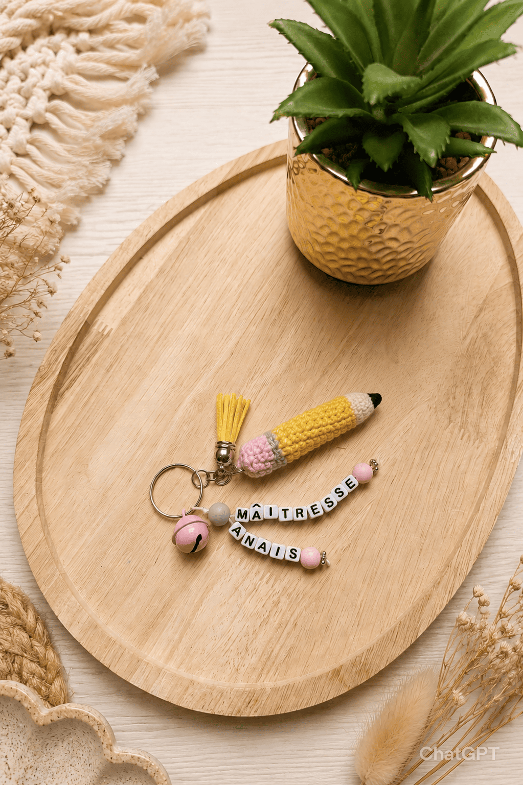 Porte clé crayon crochet