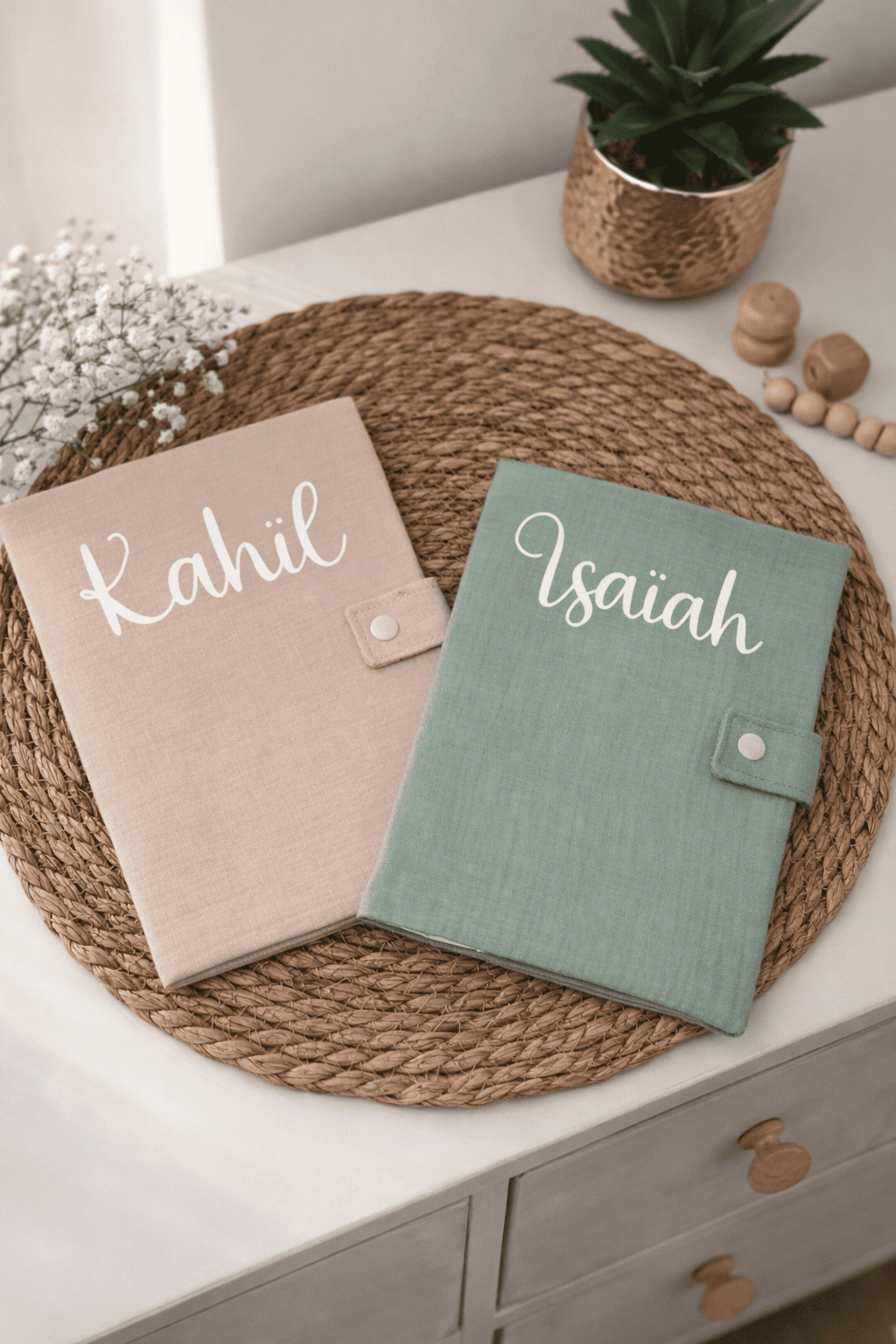 protège carnet santé coton uni