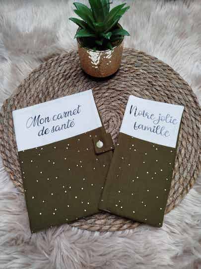 Protège carnet de santé et livret de famille assorti