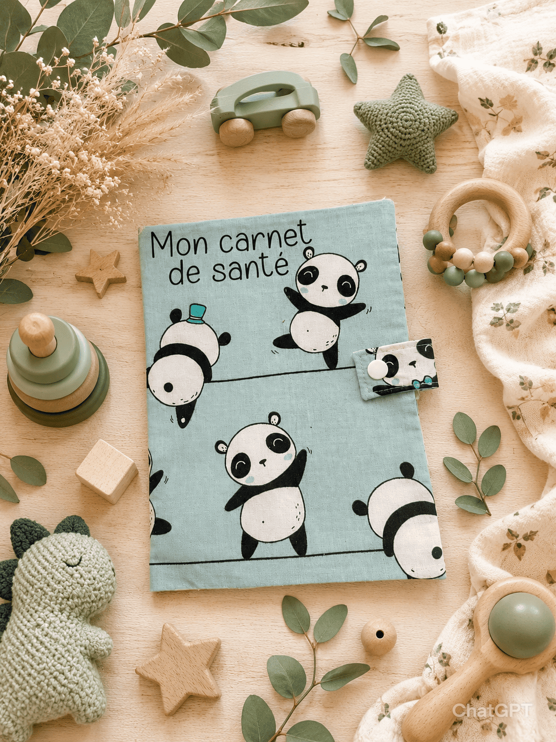 Protège carnet de santé Panda