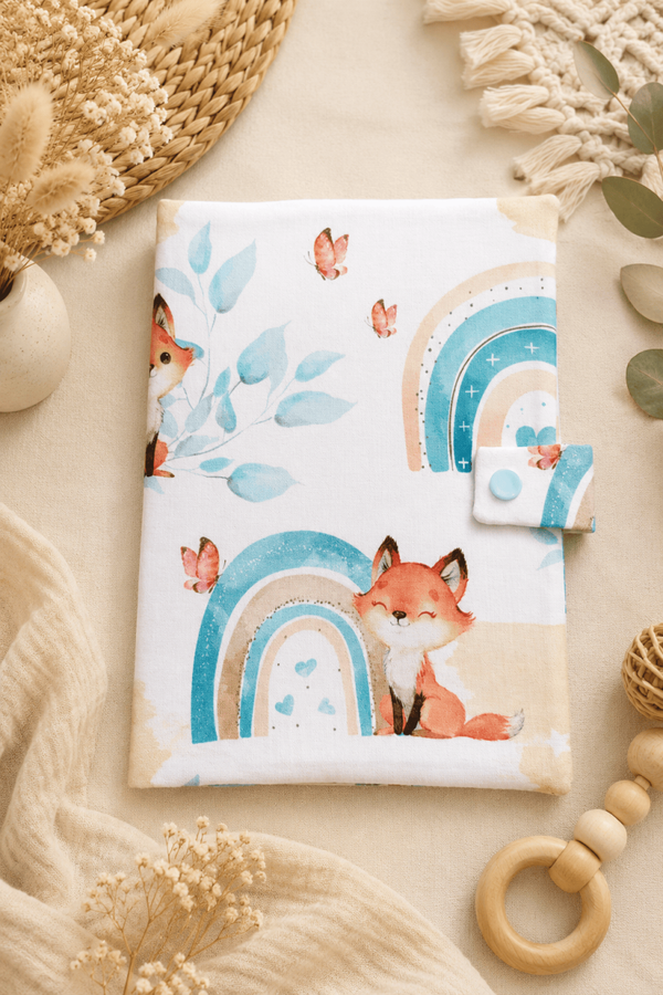 Protège carnet de santé Renards Arc en ciel