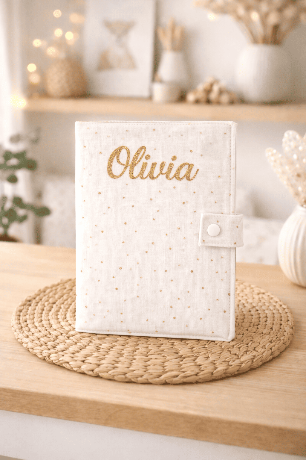 protège carnet santé coton uni