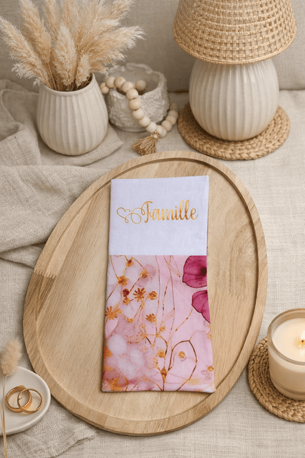 Protège livret de famille mauve or