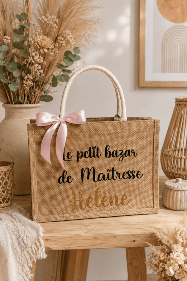 Sac Jute Personnalisé Cadeau