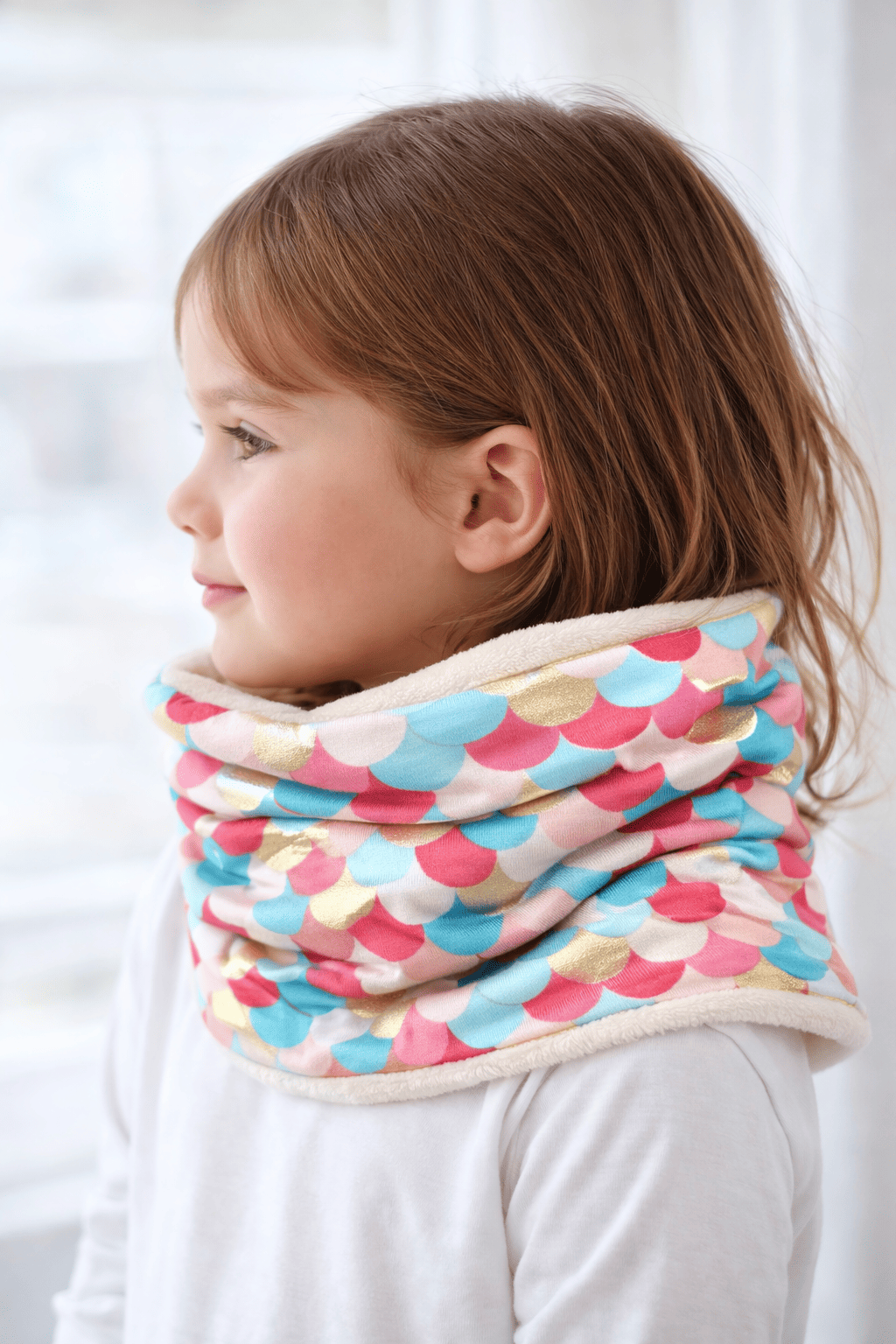 Cache cou sirène rouge or