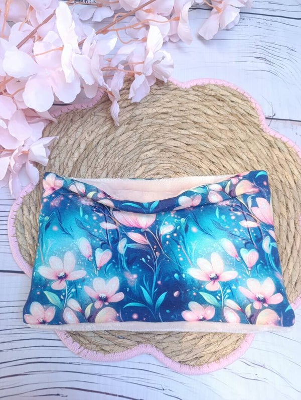 Cache cou fleurs rose bleu
