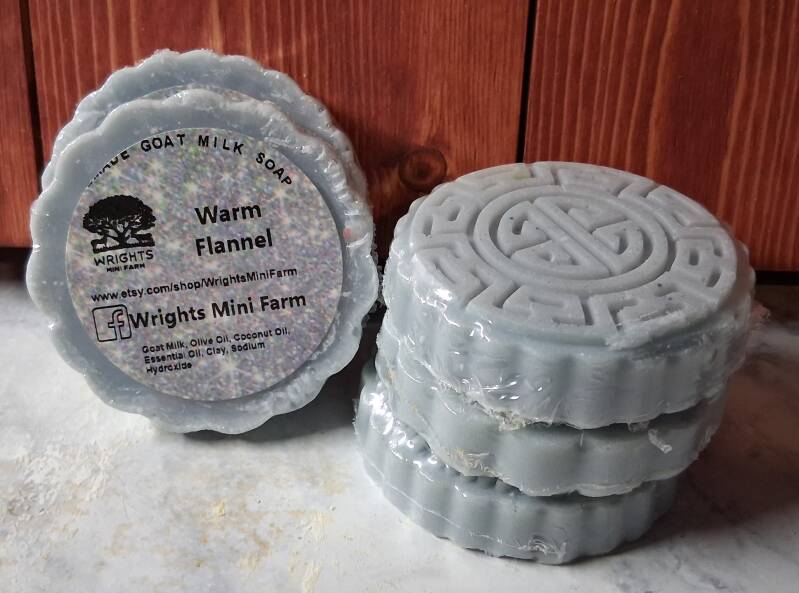 Warm Flannel Goat Soap Small