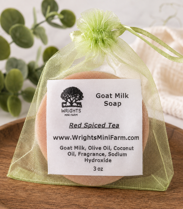 Red Spiced Tea Goat Milk Soap – Handmade Artisan Soap, Warm Spiced Scent, Moisturizing Natural Soap Bar