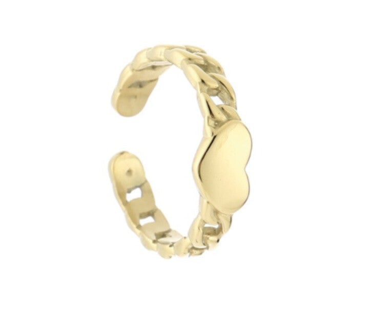 Schakel ring met hartje