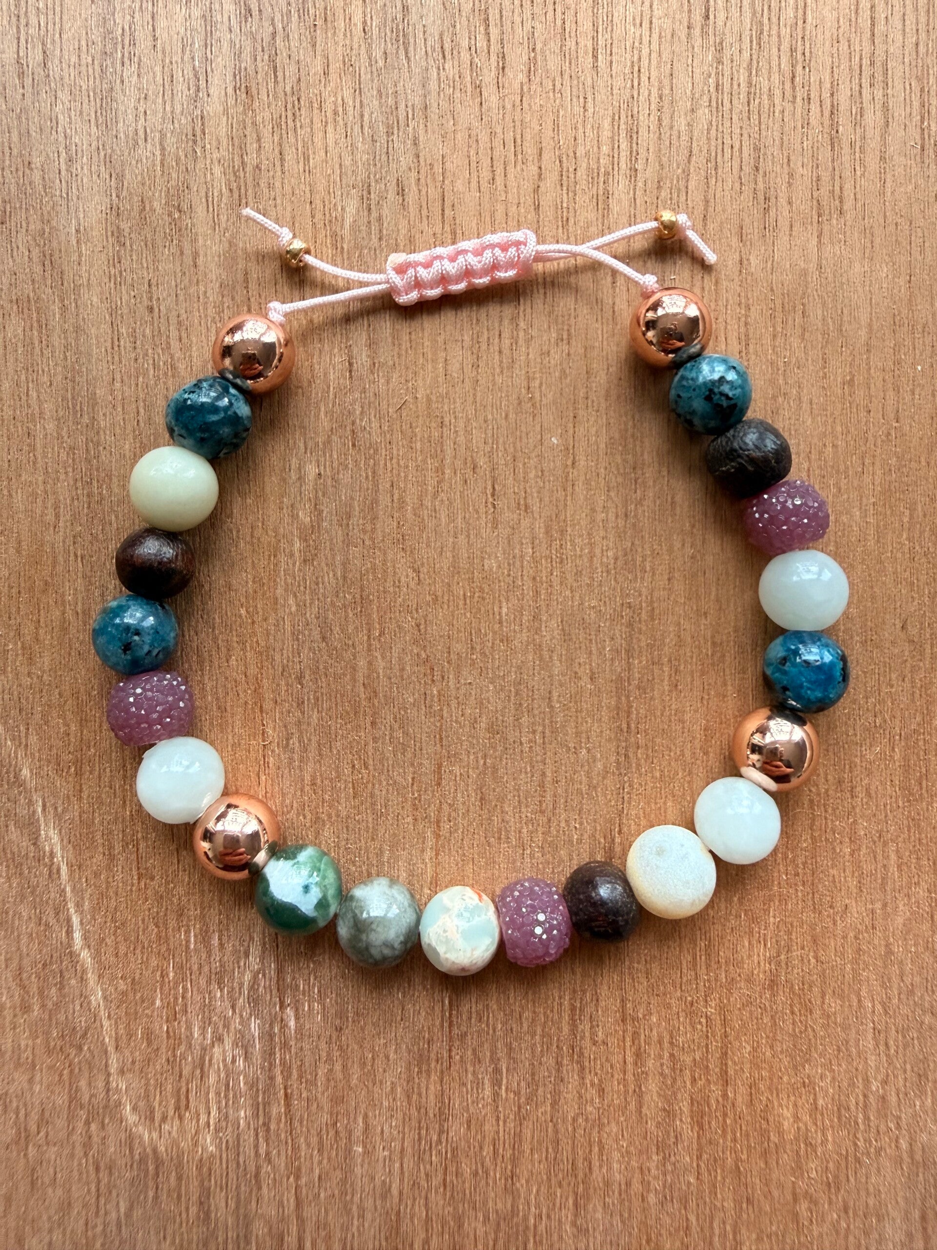 Armband Stenen Groen en Paars