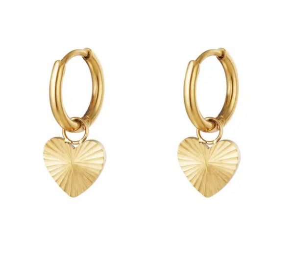 Oorringen met klein ribbel hart