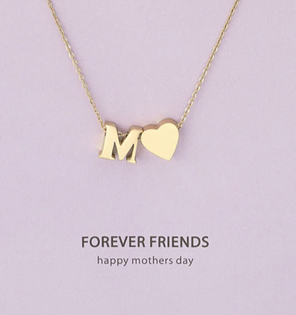 Ketting letter M. en hart