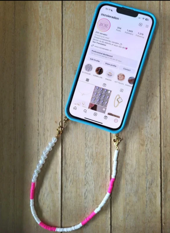 Telefoonkoord – Sweet Pink Chic