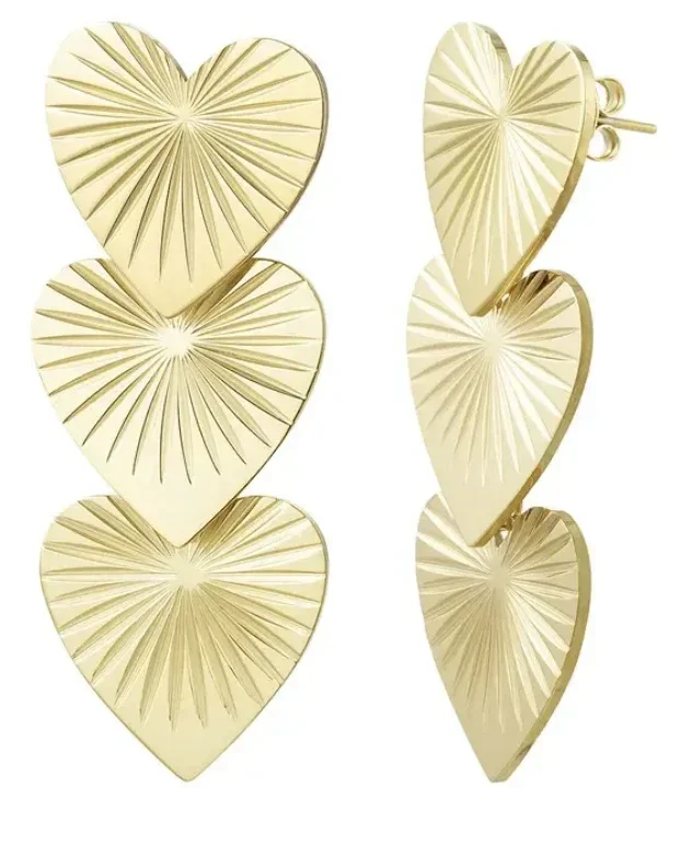 Oorbellen met 3 hartjes