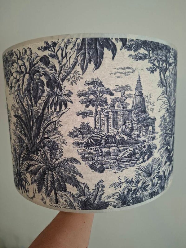 Toile tropisch donkerblauw